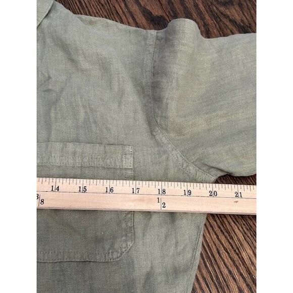 Mate The Label Linen Jumpsuit Long Sleeves Button Front Pockets Green Small NEW - Picture 7 of 10